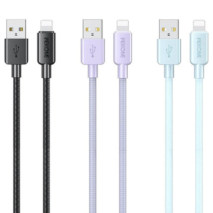 WEKOME Cable for Everyday Device Charging and Connectivity - nylon braided 1m USB to Lightning cable 2.4A 480MB/S durable tangle-free charging
