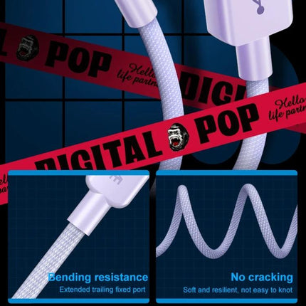 WEKOME Cable for Everyday Device Charging and Connectivity - 1m nylon braided TPE cable 2.4A 480MB/s durable, anti-tangle, fast charging and data transfer