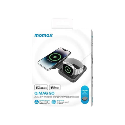 Momax UD30 Q.Mag Go 2-in-1 Foldable MagSafe Charger