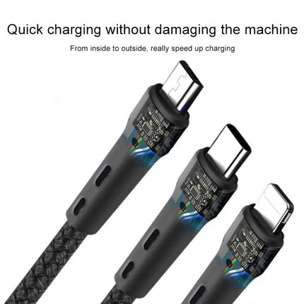 Multi-Device Charging Cable for Daily Device Connections - braided 3-in-1 quick charge cable with USB-C, Micro-USB, and Lightning connectors for travel and desk use