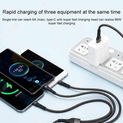 Multi-Device Charging Cable for Daily Device Connections - braided 3-in-1 cable charging phone and tablet from power strip