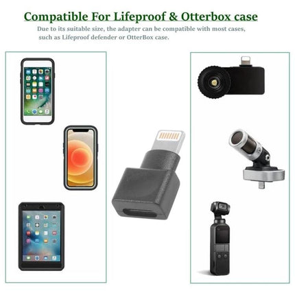 Daily Use Adapter for Phones with Protective Cases — compact lightning adapter shown compatible with LifeProof and OtterBox cases