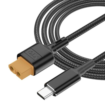 50cm USB-C to XT60 Data Cable for Device Charging and Transfer – braided nylon 100W USB-C to XT60 charging and data cable