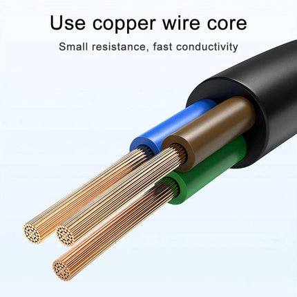 50cm USB-C to XT60 Data Cable for Device Charging and Transfer showing copper wire core and nylon-sleeved tri-conductor for high-current charging