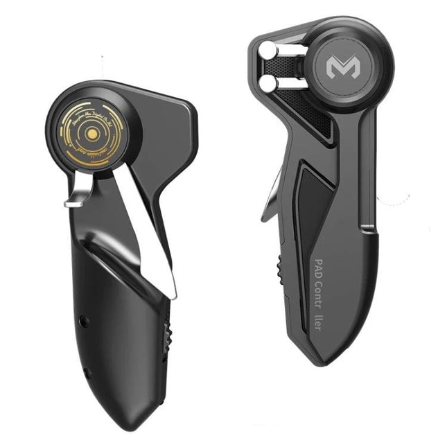 MeMo Six-Finger Controller for Everyday Tablet Gaming Sessions compact black clip-on gaming triggers for precise aiming and movement