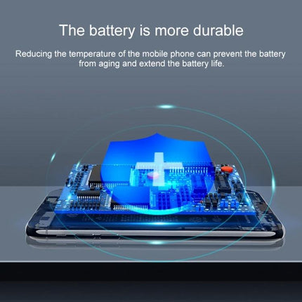 Compact Phone Cooling Bracket for Daily Use and Travel on smartphone showing cooling shield tech to protect battery life and reduce overheating