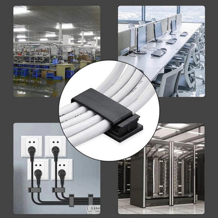 Cable Clips for Organizing Desk Cables in Daily Workspaces – plastic clip securing multiple power and USB cords on a desk
