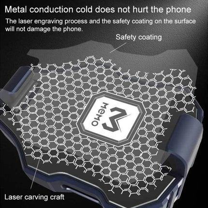 Handheld Cooling Accessory for Daily Phone Use with laser-engraved safety coating and metal conduction surface preventing phone damage
