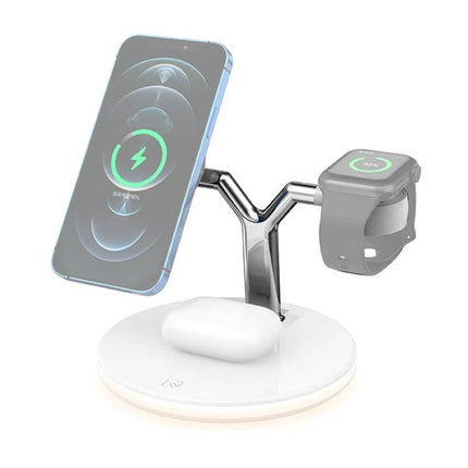 Compact Charger for Everyday Device Needs at Home - 3-in-1 wireless stand charging phone, Apple Watch, AirPods on nightstand