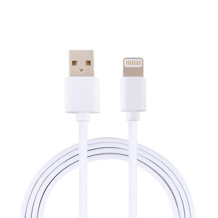 Charging Cable for Everyday Device Use at Home or On the Go - white 8-pin USB charging cable coiled for phone and tablet