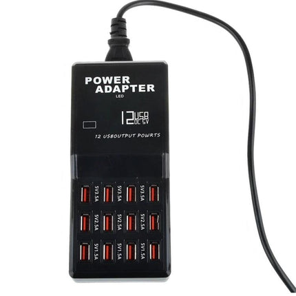 Keep Your Devices Charged at Home with USB Station charging hub with 12 USB ports on desk to power smartphone tablet earbuds