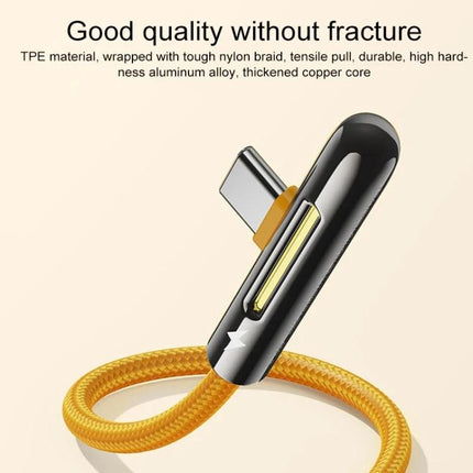 ROCK M3 Cable for Daily Phone Charging and Gaming Use – T-shaped yellow braided charging cable with reinforced metal connector