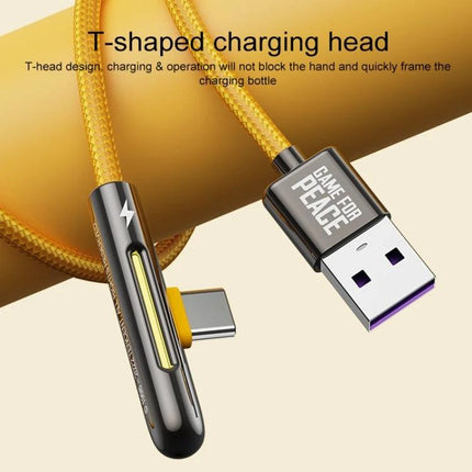 ROCK M3 Cable for Daily Phone Charging and Gaming Use T-shaped charging head braided cable USB to USB-C with ergonomic gaming grip