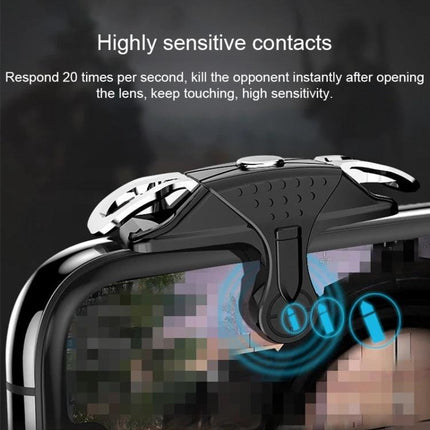 Compact Phone Trigger for Everyday Mobile Gaming Sessions attached to smartphone showing adjustable clip and sensitive contacts