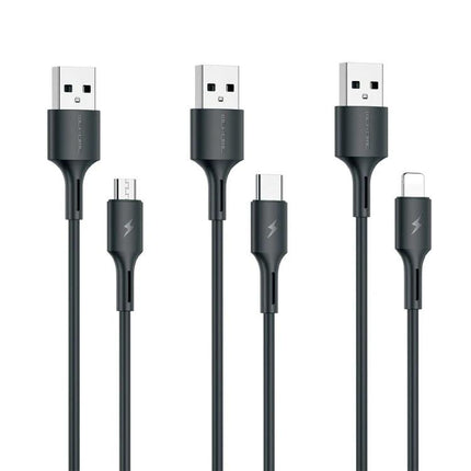 WK Charging Cable for Everyday Device Syncing and Charging - durable USB to Micro USB, USB-C, and Lightning charging and data cable