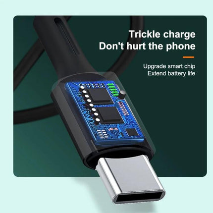 WK Charging Cable for Everyday Device Syncing and Charging showing USB-C connector and visible internal smart chip design