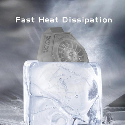 Essential Phone Cooler for Gaming and Streaming Sessions - active fan cooler on ice block demonstrating fast heat dissipation to prevent overheating during gameplay