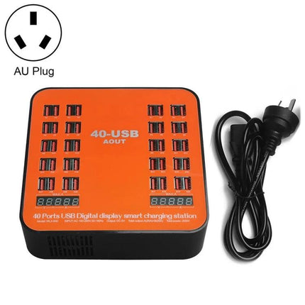 USB Charging Station for Daily Device Needs at Home - 40-port USB charging station with AU plug and digital displays