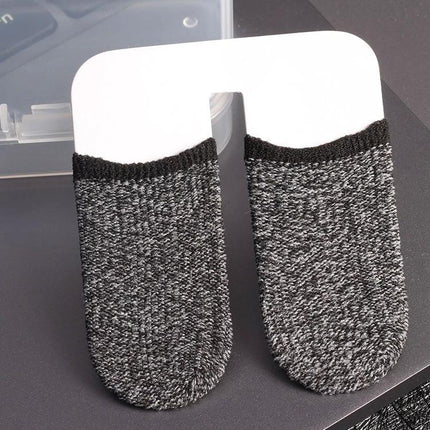 Comfortable Finger Covers for Everyday Touchscreen Tasks - gray conductive carbon fiber fingertip sleeves reducing smudges and improving accuracy