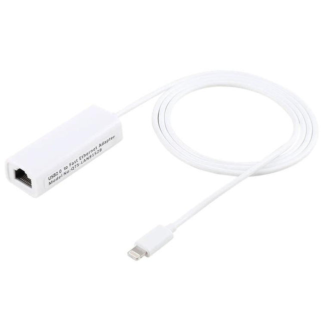 Simple Adapter for iPhone Home Wired Internet Connections - white lightning to Ethernet plug-and-play adapter for stable home internet