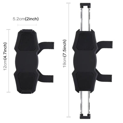 Yonger Player Flexible Long Arm Neck Holder for Phones adjustable aluminum phone mount showing compact and extended lengths with measurements