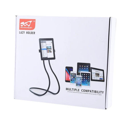 Yonger Player Flexible Long Arm Neck Holder for Phones - aluminum hands-free neck mount for phones and tablets, adjustable long arm viewing stand