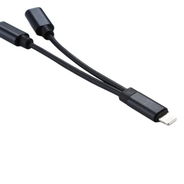 Lightning Dual Port Adapter 2-in-1 Charging Headphone | Syndmart