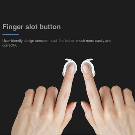 Wireless Bluetooth Earbuds With Compact Black Charging Case For Commuting - white earbuds finger slot button demo