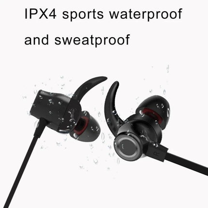 Lightweight Neckband Earbuds For Commuting And Hands Free Calls showing IPX4 sweatproof earbuds with magnetic tangle-free design