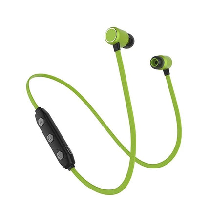 Neckband Earphones With Magnetic Buds For Commuting And Jogging green wireless neckband earbuds with inline controls