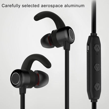 Neckband Earphones With Magnetic Buds For Commuting And Jogging black sweat-resistant magnetic earbuds with controls