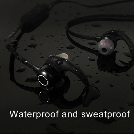 Neckband Earphones With Magnetic Buds For Commuting And Jogging black waterproof sweatproof earbuds on wet surface