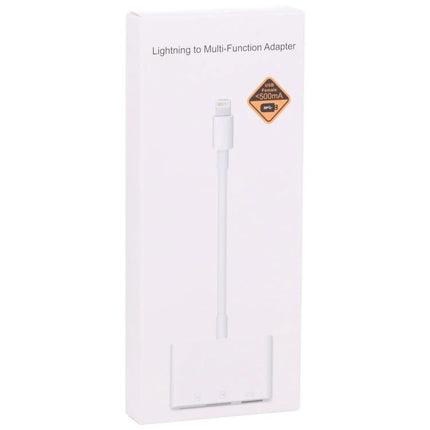 Essential Adapter for Daily Photo Transfers from Cameras to iPhone — white Lightning to multi-function adapter for SD/TF card and USB transfers