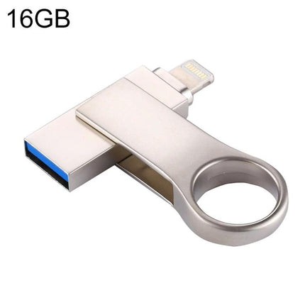 Flash Drive for Everyday iPhone and PC File Transfer — 16GB metal lightning to USB flash drive for photo and document backup