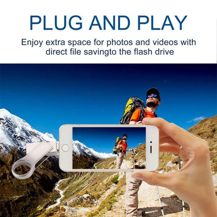 Flash Drive for Everyday iPhone and PC File Transfer - plug and play backup of photos and videos from iPhone to PC while traveling