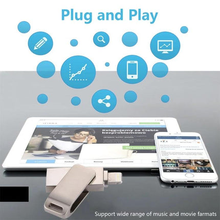 Versatile Flash Drive for Daily Data Backup and File Transfer - 2-in-1 plug-and-play drive for iPhone, Android and PC photo, video, contact backup