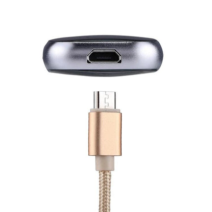Essential iPhone Flash Drive for Everyday File Storage and Backup - gold braided cable and silver adapter close-up