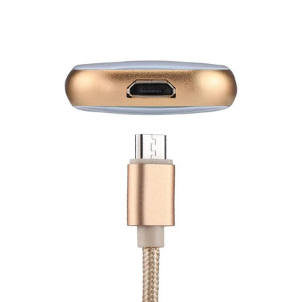 Compact Flash Drive for Daily iPhone Data Backup and Storage - gold compact iPhone flash drive with micro-USB cable for on-the-go backups