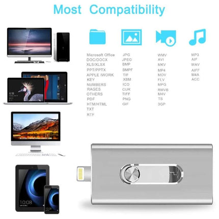 Flash Drive for Storing Everyday Files and Photos on the Go - compact compatible iPhone Android PC backup drive