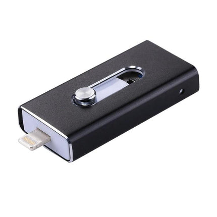 Versatile USB Flash Drive for Everyday Data Storage and Transfer - black dual iPhone Android PC plug for photos contacts and files