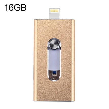 Versatile USB Flash Drive for Everyday Data Storage and Transfer gold 16GB lightning and USB connector for iPhone Android PC