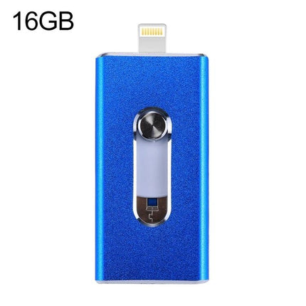 Versatile USB Flash Drive for Everyday Data Storage and Transfer blue 16GB dual lightning and USB connector for iPhone Android PC