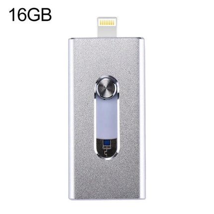 Versatile USB Flash Drive for Everyday Data Storage and Transfer - 16GB dual Lightning/USB metal swivel drive for iPhone Android PC backups