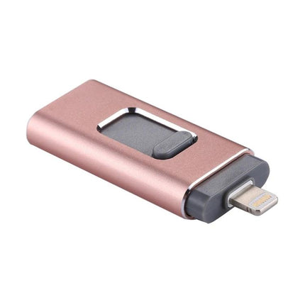 Easyflash Flash Drive for Everyday File Storage and Transfer - rose gold dual‑connector USB for iPhone, Android, and PC backups