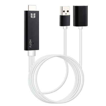 Convert Phone Videos to Home TV Display Easily — black HDMI video converter cable for Android and iOS to TV/projector, plug-and-play