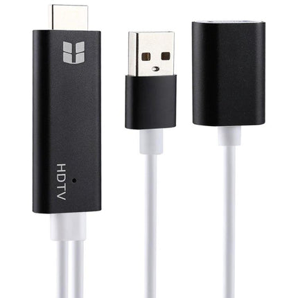 Convert Phone Videos to Home TV Display Easily – black HDMI video converter cable with USB power and adapter for phone-to-TV streaming