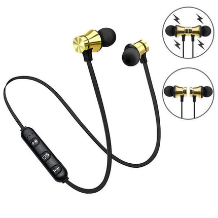 Magnetic Wireless In Ear Earphones For Commuting And Gym Use with snap-together magnetic earbuds and inline controls