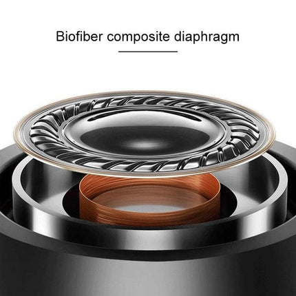 Magnetic Wireless In Ear Earphones For Commuting And Gym Use showing biofiber composite diaphragm close-up