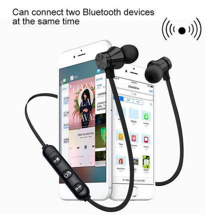 Magnetic Wireless In Ear Earphones For Commuting And Gym Use with dual-device Bluetooth pairing and snap-together magnetic earbuds