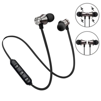 Magnetic Wireless In Ear Earphones For Commuting And Gym Use with snap-together magnetic earbuds and inline controls